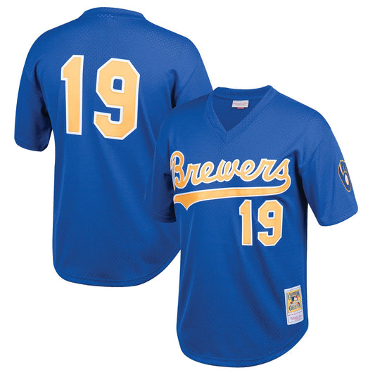 Youth Milwaukee Brewers Robin Yount Mitchell And Ness Royal Cooperstown Collection Mesh Batting Practice Jersey Official Team Jersey Sports Fan Appare