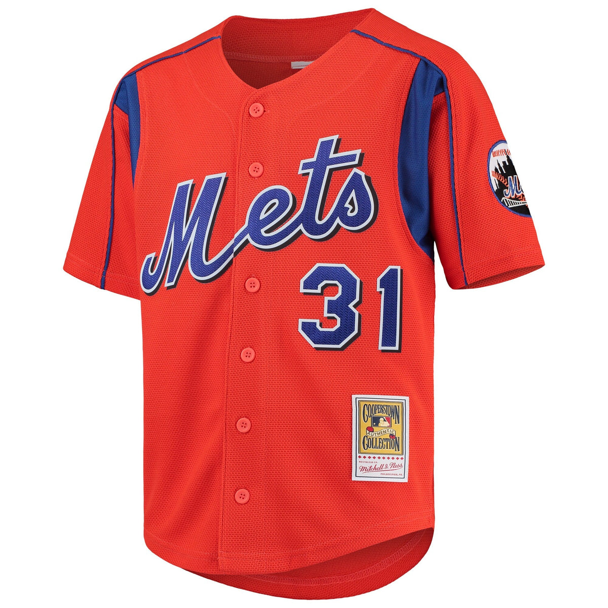 Men s Mike Piazza New York Mets Mitchell And Ness Cooperstown Collection Mesh Batting Practice Jersey - Orange Official Team Jersey Sports Fan Apparel