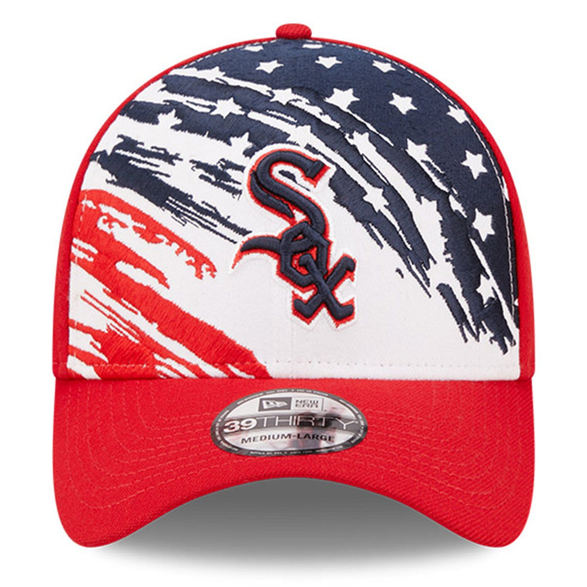 Men s Chicago White Sox New Era Red 2022 4th of July 39THIRTY Flex Hat Official Team Hat Sports Fan Cap Official MLB Team Hat Baseball Fan Cap