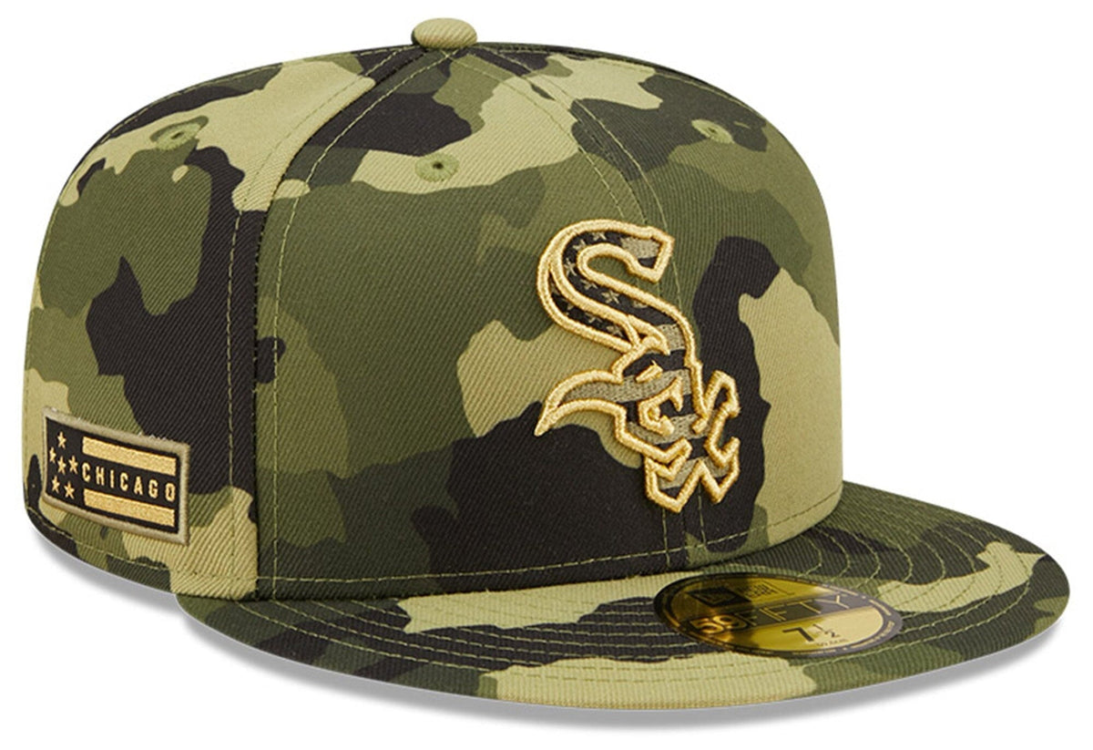 Chicago White Sox New Era 2022 MLB Armed Forces Day On-Field 59FIFTY Fitted Hat - Camo Official Team Hat Sports Fan Cap Official MLB Team Hat Baseball