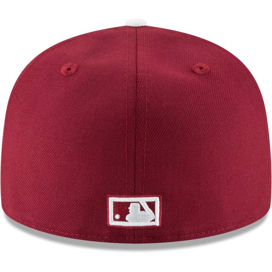 Men s Philadelphia Phillies New Era Maroon Cooperstown Collection Wool 59FIFTY Fitted Hat Official Team Hat Sports Fan Cap Official MLB Team Hat Baseb