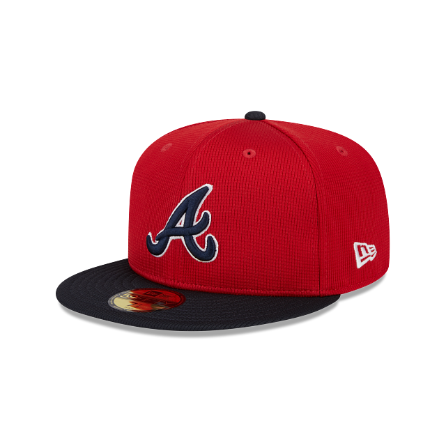 Atlanta Braves New Era Red Navy 2025 Spring Training 59FIFTY Fitted Hat Official Team Hat Sports Fan Cap Official MLB Team Hat Baseball Fan Cap