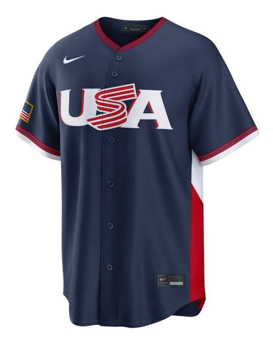 USA World Baseball Classic MLB Road Stadium Jersey Nike Official Team Jersey Sports Fan Apparel Official MLB Team Apparel Baseball Fan Gear