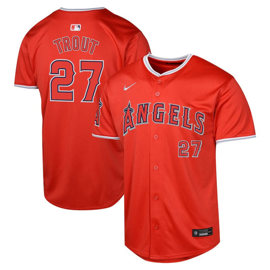 NIKE Youth Mike Trout Los Angeles Angels Red Alternate Limited Jersey Official Team Jersey Sports Fan Apparel Official MLB Team Apparel Baseball Fan G